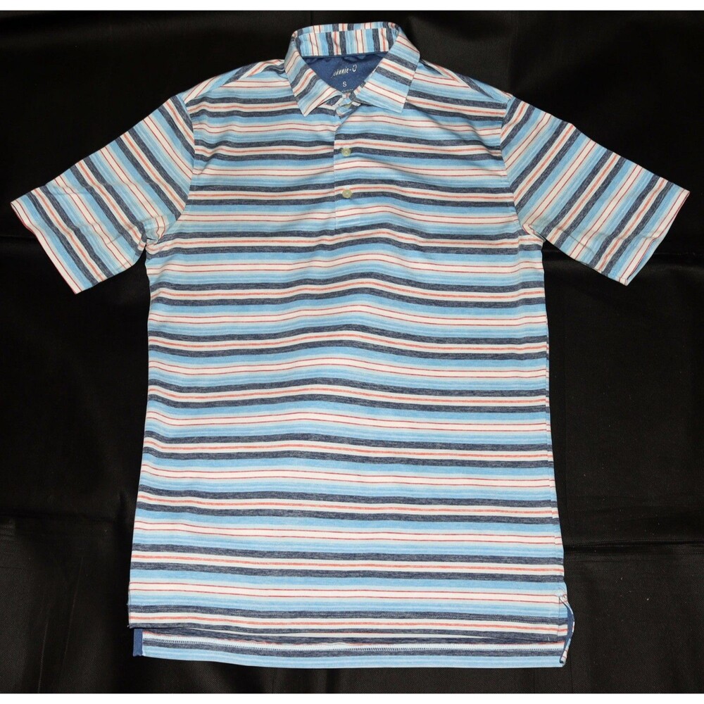 Johnnie-O Mckinley Men's Short Sleeve Striped Stretch Polo Shirt Size Small